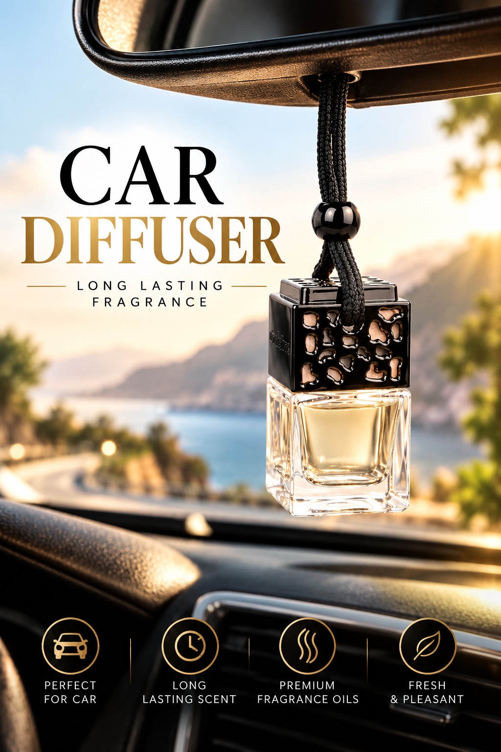 Luxury Crystal Glass Hanging Diffuser, 8ml